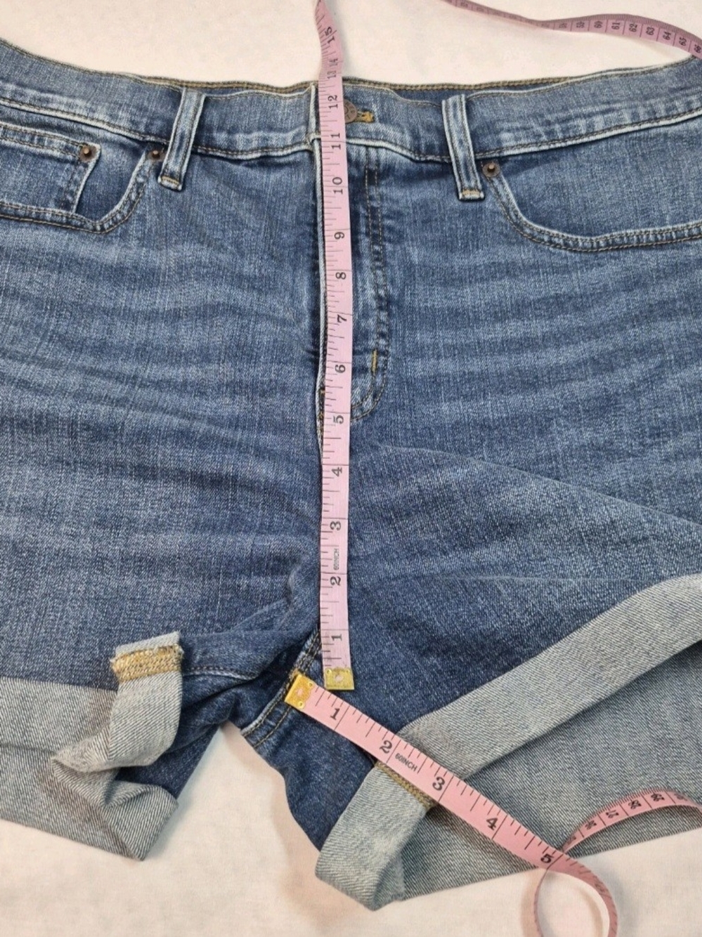 J.Crew Stretch Shorts Womens Size 32 Blue Jean Cuffed NWT 28 - Picture 8 of 8